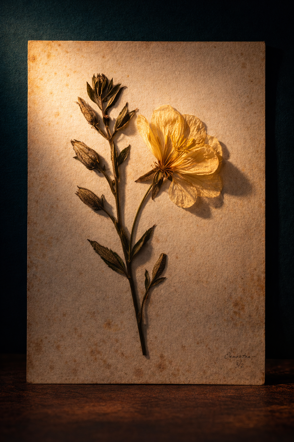 Evening primrose botanical specimen